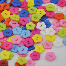 50/100pcs 12mm Mini Flower 2Holes Plastic Buttons Kid's Sewing Crafts Mix PT62 2024 - buy cheap