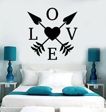 Amor Setas Do Coração Par Romântico do Amor de Vinil Adesivo De Parede Quarto Quarto de Criança Decoração de Casa Decalque Da Parede Removível Wallpeper Z111 2024 - compre barato