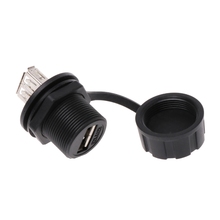 USB Female Socket Power Adapter Mounting In Panel Connector Extension Cable USB 2.0 Water Proof Connector IP67 With Cap-M15 2024 - buy cheap