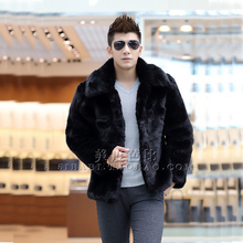 New 2018 winter fashion men faux fur jacket Soft and comfortable warm rabbit fur Turn-down Collar solid color  fur coat 2024 - buy cheap