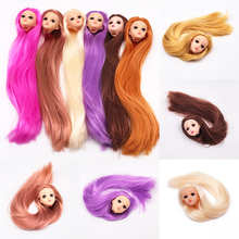 Doll Head , 3D Real Eyes make-up with Curly Straight Thick Hair Accessories For DIY Cosplay 1/6 Barbie Doll Gift Toys for Girls 2024 - buy cheap