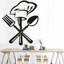 Creative Chef Hat Wall Decals Vinyl Art Wall Stickers Waterproof Decal Mural Self Adhesive Wallpaper Kitchen Restaurant Decor 2024 - buy cheap