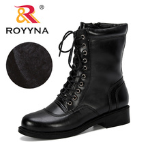 ROYYNA-Botas cortas con punta redonda para Mujer, Zapatos cómodos, Otoño e Invierno 2024 - compra barato