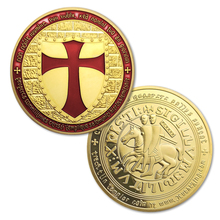 gold plated coins,5 pcs/lot, Knights Templar Cross Masonic Gold Coin,packing in a hard plastic capsule+opp bag 2024 - buy cheap