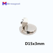 50pcs 15 x 3 mm neodymium magnet brooch 15x3 bulk small round super strong rare earth magnets Dia 15x3mm 15*3 neo magnet D15x3 2024 - buy cheap