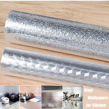 Pegatinas de papel de aluminio para pared de cocina, papel pintado Croppable autoadhesivo antiincrustante de alta temperatura, pegatinas a prueba de aceite 2024 - compra barato
