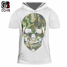 OGKB New Fashion Women/men's Cool Print Camouflage Skull 3d Hooded Tshirt Man Hiphop Streetwear Short Sleeve Hoody Pullovers 7XL 2024 - buy cheap