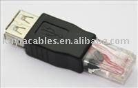 Free Shipping+20pcs/lot+USB A Female F to Ethernet RJ45 Male Router Adapter  black+wholesales 2024 - buy cheap