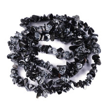 3-5x6-8mm Black Snowflake Beads Natural Freeform Chips Stone Beads For Jewelry Making Beads 32'' Needlework DIY Beads Trinket 2024 - buy cheap