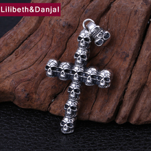 Punk Rock Pendant 100% 925 Sterling Silver Jewelry Men Women Cross Skull Charm Necklace Pendant 2020 Jewelry Christmas Gift P89 2024 - buy cheap