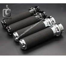 Custom CNC Aluminum Slip Gel Rubber Handlebar Grips Handle Bar Grips 1" 25mm For Harley Softail Sportster Touring Dyna 2024 - buy cheap