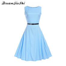 Dreamjieshi Women Vintage Summer dress Retro 50s 60s Big Swing Hepburn Polka Dot Print Party Dresses Feminino Tunic Vestidos 2024 - buy cheap