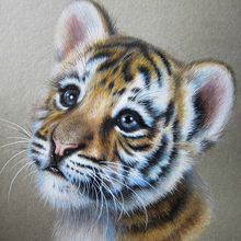 Pintura de diamante glymg pequeno tigre para bordado, padrões 5d completo, pintura de diamante, amanhecer, artes de parede, decoração 2024 - compre barato