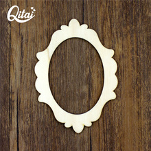 Oval foto marco QITAI 12 unids/set artesanía de madera accesorio de decoración para el hogar bricolaje álbum de recortes papel tarjeta hecho a mano pintura WF046 2024 - compra barato