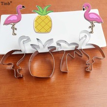 4pc/Set Stainless Steel Cookie Cutters Flamingo Pineapple Cookie Stamps Bakeware Cookie Mold Cake decorating tools Biscuit Mold 2024 - buy cheap
