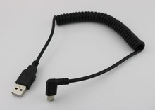 1pcs Spiral Coiled USB 3.1 C-Type Male Angled to USB 2.0 A Male Plug Charging Adapter Cable Cord 1.5m 5FT 2024 - buy cheap