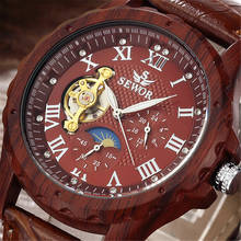 2017 SEWOR Classic Wood Colours Watches Men Skeleton Mechanical Watch Leather Luxury Man Clock Montre Homme Military Wristwatch 2024 - buy cheap