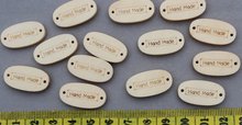 Set of 75pcs of Big Handmade Signature Wood Tag Wooden Buttons Badges Beads Size 25mm 2024 - купить недорого