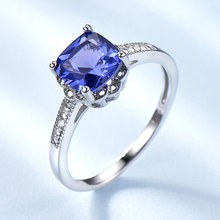 Umcho anéis românticos criados de prata prata 925, joias femininas statement azul, para casamento, festa de noivado, presente de joias finas 2024 - compre barato