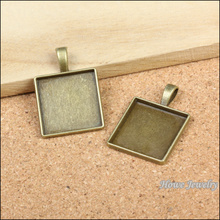 60 uds. De colgante vintage de bronce antiguo, camafeo rectangular/marco cabujón, accesorios de joyería diy, 32x23mm (apto para 20mm) 2024 - compra barato