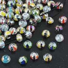 TUMBEELLUWA 1Lot (20Pc) Mix-color Faceted Murano Lampwork Glass Stripes Loose Spacer Beads Findings 2024 - buy cheap