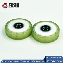 PUT 6000 Polyurethane Covered Bearing 10*64*18 mm ( 2 Pcs ) Shaft 15mm PUT600064-18 Urethane Cover PUT6000 Bearings 2024 - buy cheap