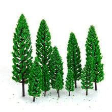 5pcs/lot Architecture Mini Plastic Model 2-15cm Green Tree Random Shipping For Ho Train Layout Railway Layout Model Building 2024 - buy cheap