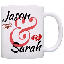 Caneca feita sob encomenda personalizada do presente do aniversário do casamento dos casais do nome, eu amo minha esposa do marido 2024 - compre barato