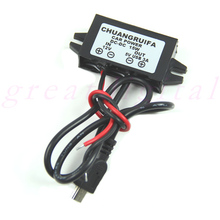 Adaptador de corriente para coche, convertidor de CC de 12V a 5V, 3A, 15W, resistente al agua, Mini USB, 1 unidad 2024 - compra barato