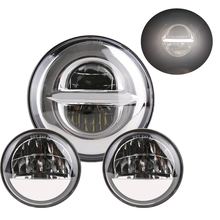 Farol dianteiro de led de 7 polegadas + luz de passagem de neblina para ultra electra street glide tri cvo road king 2024 - compre barato