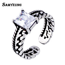 Samyeung античные большие хрустальные серебряные кольца для мужчин и женщин ювелирные изделия готические парные кольца мужские Alliance женские женское кольцо BTS 2024 - купить недорого