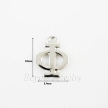 20pcs a lot  Greek Alphabet Phi Letter Charm Jewelry accessory 2024 - buy cheap