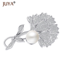 Top Quality Elegant AAA Cubic Zirconia Rhinestone Brooch Pins Pearl Flower Brooches For Women Clothes Accessories Broches Gift 2024 - buy cheap