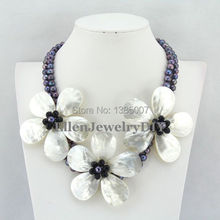 Fabulous Quality Freshwater Pearl Necklace,Holiday Party Necklace,White Flower Shell Necklace Pearl Jewelry PL5122 2024 - buy cheap