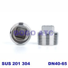 Enchufes de rosca macho de DN40-65 mm de acero inoxidable 201/304, cable exterior, estufa de calefacción, accesorios de fontanería, cubierta, enchufe de tubería 2024 - compra barato