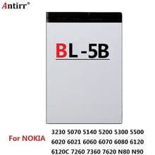 BL-5B Original antirr Mobile Phone Battery For Nokia BL 5B 5300 5320 6120C 7360 3220 3230 5070 Replacement Battery 2024 - buy cheap