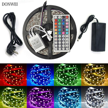 DONWEI SMD5050 RGB LED Strip Light 5M  60Leds/m DC 12V  2835 tape flexible waterproof with 44keys Controller Power Adapter 2024 - buy cheap