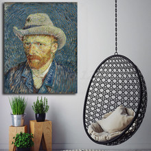 Vincent Van Gogh Self Portrait With Grey Felt Hat HD Canvas Posters Prints Wall Art Painting Decorative Picture Home Decoration 2024 - buy cheap