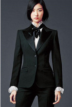 Красивый черный Деловой брючный костюм для женщин, женский однобортный Блейзер со штанами, Женский Деловой брючный костюм на заказ 2024 - купить недорого