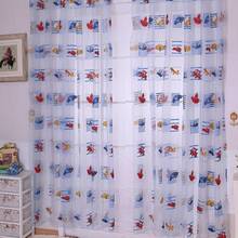 children 1m x 2m lovely Car Printed Drape Panel Sheer Scarf Valance Voile Door Room Window Curtains AB 2024 - buy cheap