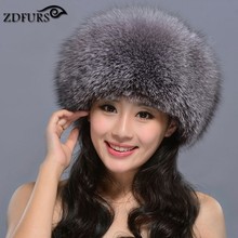 ZDFURS * Hot Sale Russian Fox Fur princess hat Real Fox Fur Hat Women Winter Warm Cap Leather Headdress Mongolia cap ZDH-161010 2024 - buy cheap