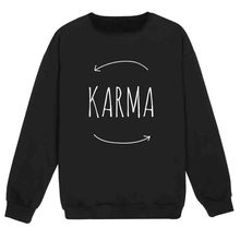 Sugarbaby New Arrival Karma Sweatshirt Tumblr Hipster Swag Grunge Kale Goth Punk Jumper Long Sleeved Fashion Sweatshirt 2024 - buy cheap