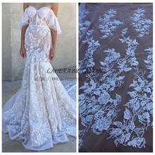 La Belleza  2017 fashion styld Off whtie wedding dress lace fabric 51'' width 2024 - buy cheap