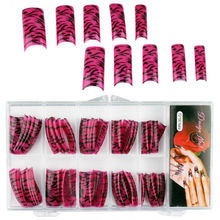 False Nails Zebra Stripe Fashion Pattern False Nail Tips 70 pcs French Manicure False Nail Art Tips 2024 - buy cheap
