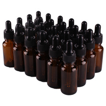 24 pcs 20 ml New Vazio Frasco conta-gotas de Vidro Âmbar com Pipptte para óleos essenciais aromaterapia líquido 2024 - compre barato