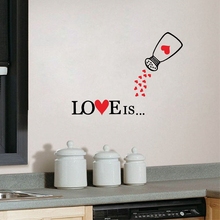 Love Flavoring Creative Wall Decals, "Love is ...."   Lovely Wall Stickers For Home Kitchen Glass Cabinets, Fridge Decoration 2024 - buy cheap
