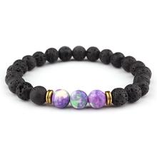 Natural stone a-gate lava stone 8mm volcanic stone malachite beads bracelet bracelet wholesale 2024 - buy cheap