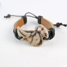 Pulsera de cuero con diseño de elefante para hombre, brazalete Vintage de Material de aleación de Yak arte con cuello, # GZ510 2024 - compra barato