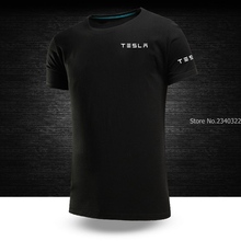 Camiseta de manga corta de verano para hombre, camisa con letras Tesla de color sólido 2024 - compra barato
