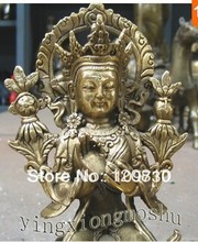 bir 00357 beautiful Lady "GUANYIN" Buddha bronze Oblation Pray statue 2024 - buy cheap